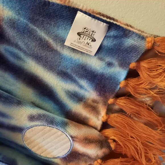 Lot of 4 Space Jam A New Legacy Scarf Tie Dye Fringe Embroidered Logo OS Adult - Picture 2 of 3